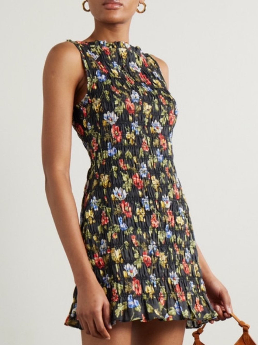 NWT Doen Gianna Floral Mini Dress Noir Wild Rose - Picture 5 of 15